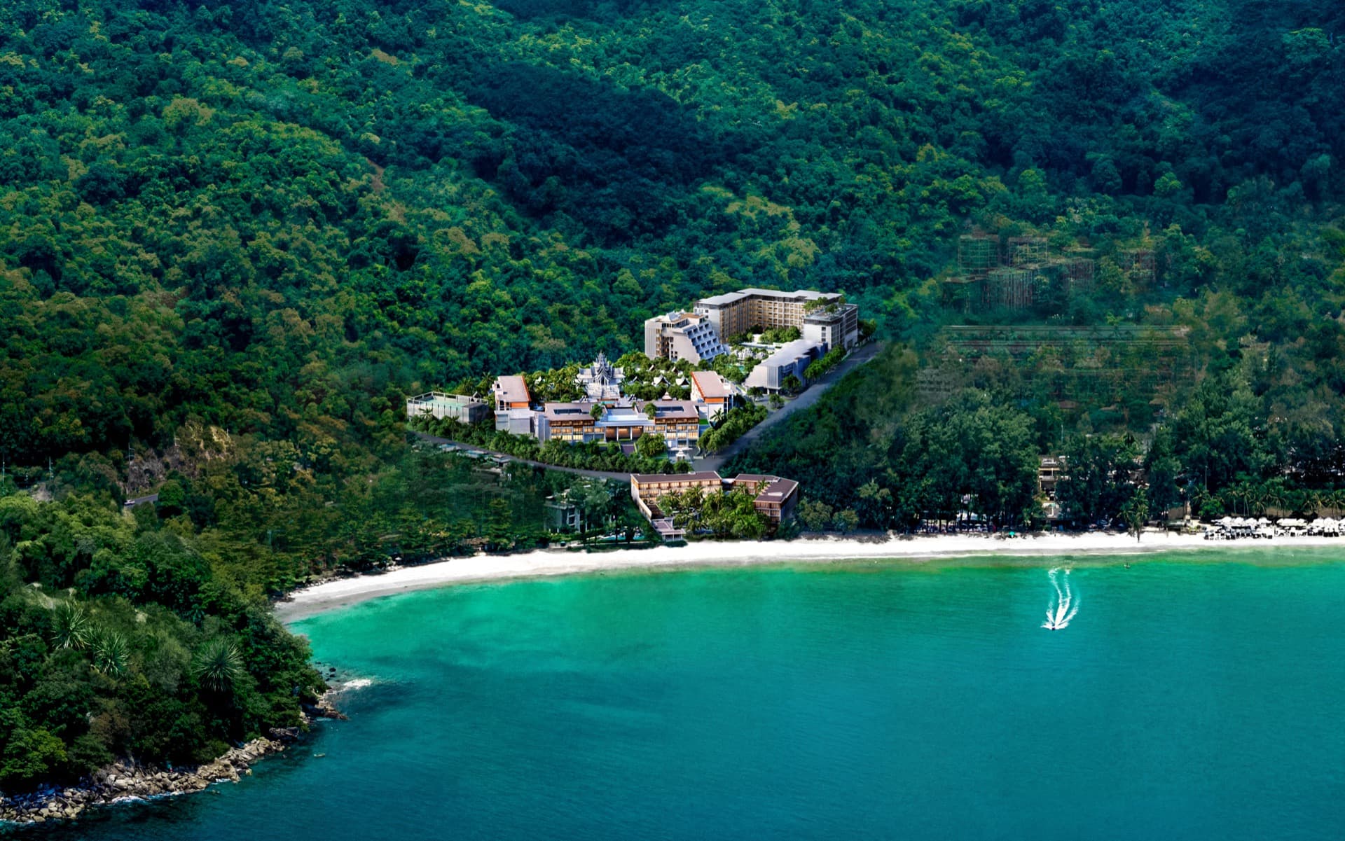 The Residences at InterContinental Phuket Resort — aerial overview Kamala Beach